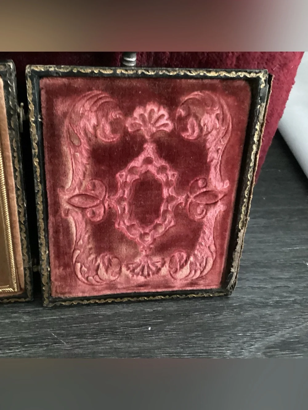Antique Civil War Victorian Era brass Daguerreotype photograph Mid-19th Century